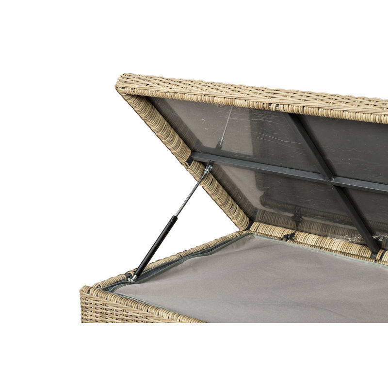 Royalcraft Wentworth 155cm W 1140L Water Resistant Wicker Deck Box, Beige