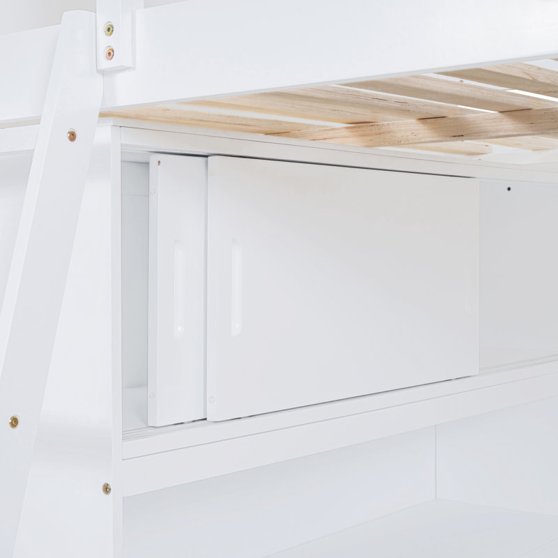 Jennaveve Full Loft Bed with Desk and Bookcase, White