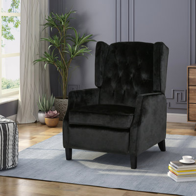 Pushback Recliner Chair, Fabric Armchair Push Back Recliner