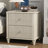 Mid-Century Modern Fluted Nightstand With 2 Drawers & Metal Handle-1569276685-1569276684