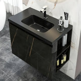 Coreyion 27.6" Modern Black Wall-Mounted Single Bathroom Vanity Set