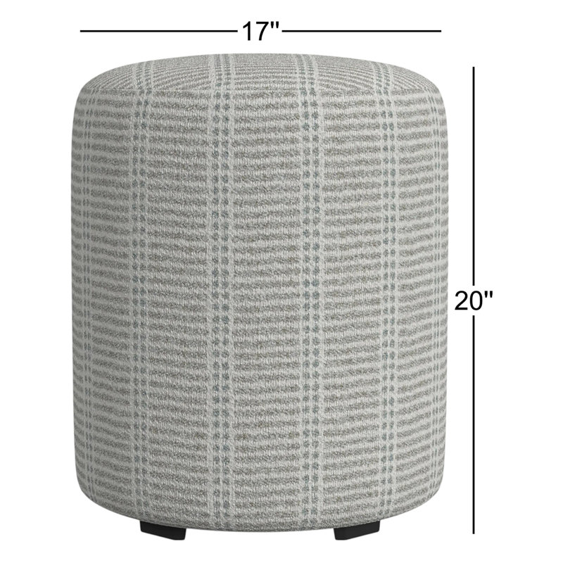 Birchbrook Upholstered Ottoman, Light Gray Polypropylene/Olefin
