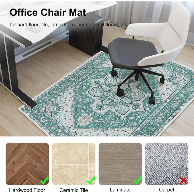 Tapis de chaise de bureau 36 po x 60 po pour plancher de bois franc et ...