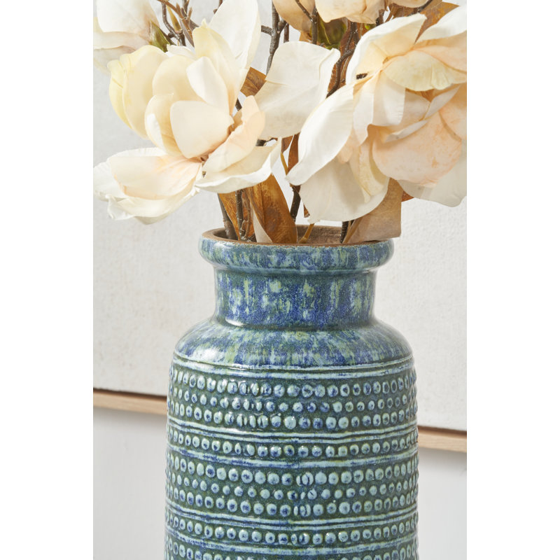 Handmade Earthenware Table Vase, Blue