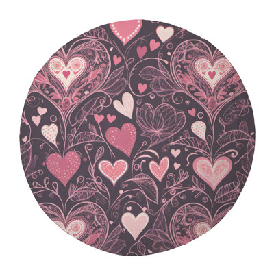Pink Valentine Hearts Braided Rug