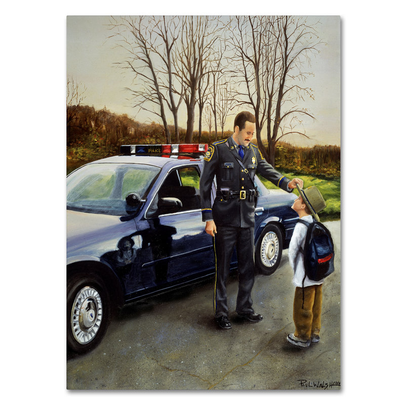 « policière », impression sur toile tendue, H 32 po x l 24 po
