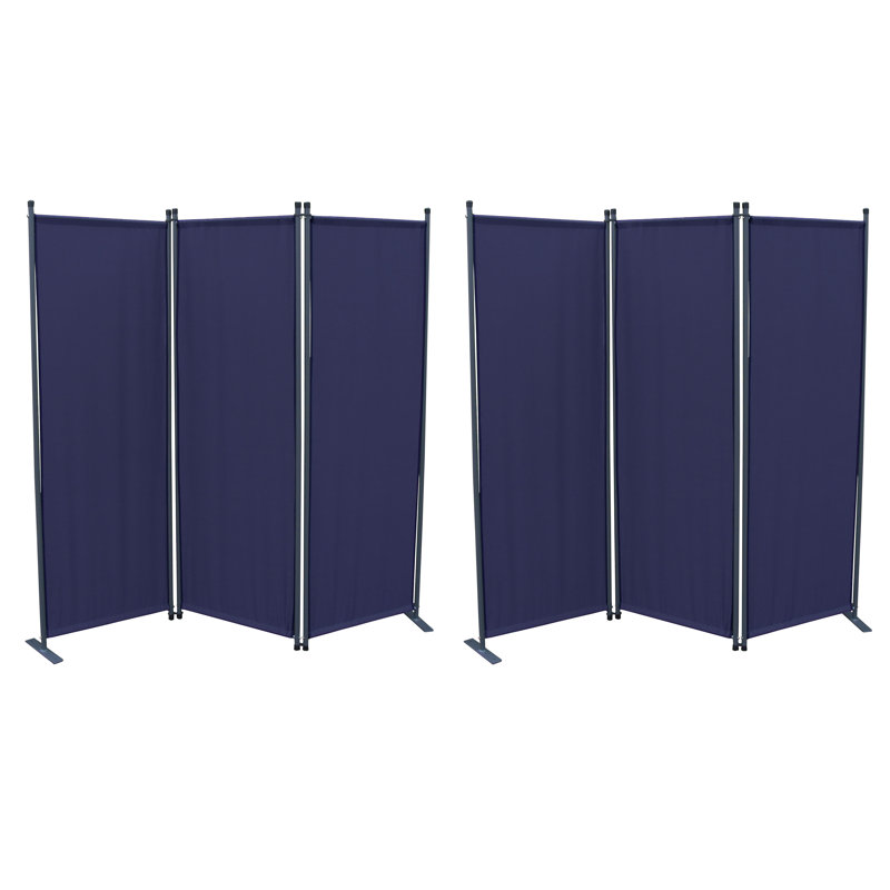 Guerra 170cm H Folding Room Divider, Blue, 3