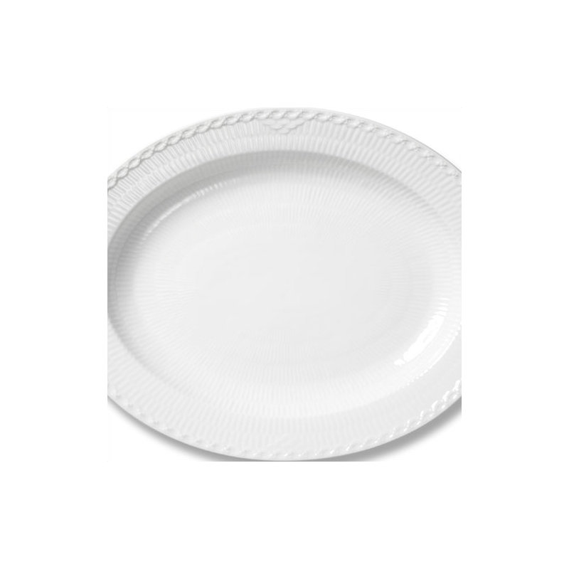 Royal Copenhagen White Fluted Half Lace Oval Platter