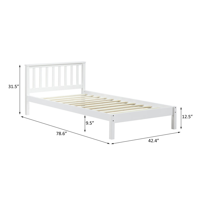 Twin Bed, White