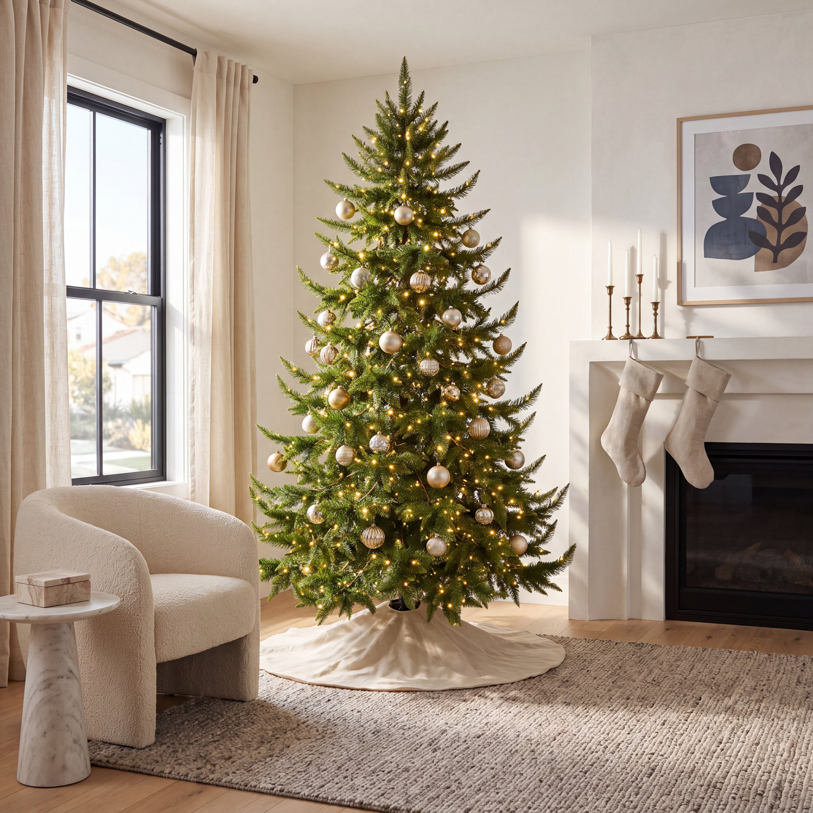 7.5' Pre-Lit Spruce Christmas Tree
