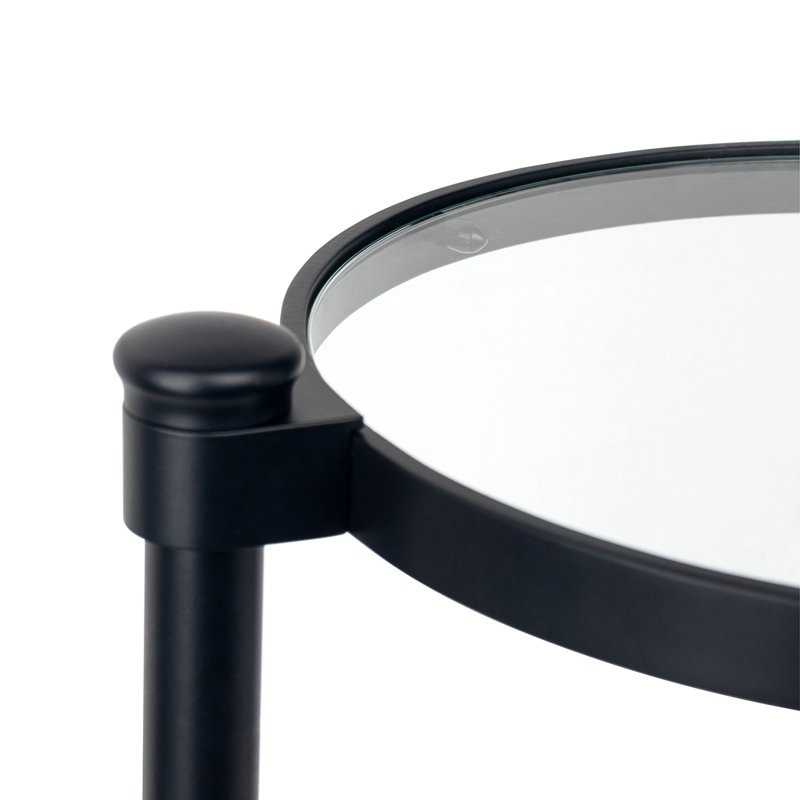 Table ronde en verre trempé Alto Martini, Noir