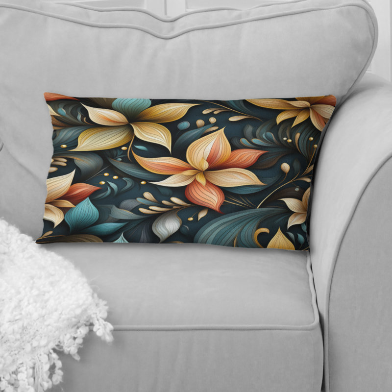 Mindful Contemplation Mediation I - Floral Printed Throw Pillow