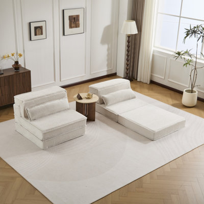 Canapé modulaire convertible modulaire Mahjong - Molleton doux, mousse mémoire haute densité, sans assemblage
