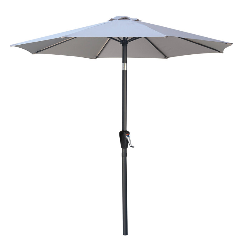Parasol de marché Miqdad, Gris clair, H 108 po x l 106,3 po x P 106 po