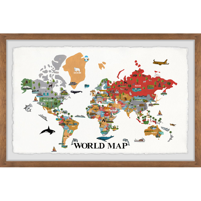 «Braley Around the World», reproduction encadrée, H 12 po x l 18 po x P 1,5 po