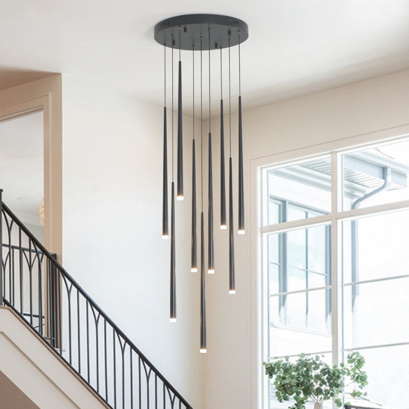 9 - Light Matte Black LED Pendant