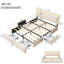 EU Double & King PU Storage Bed With 4 Drawers & LED Headboard, Faux Leather Upholstered Frame,  Beige & Grey-374681994-371065743