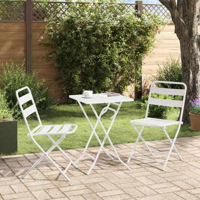 Vidaxl Bistro Set Folding 3 Pcs Steel