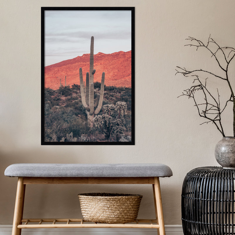 Sunsets And Saguaros by Nathan Larson, Black, 33" H x 23" W x 1" D