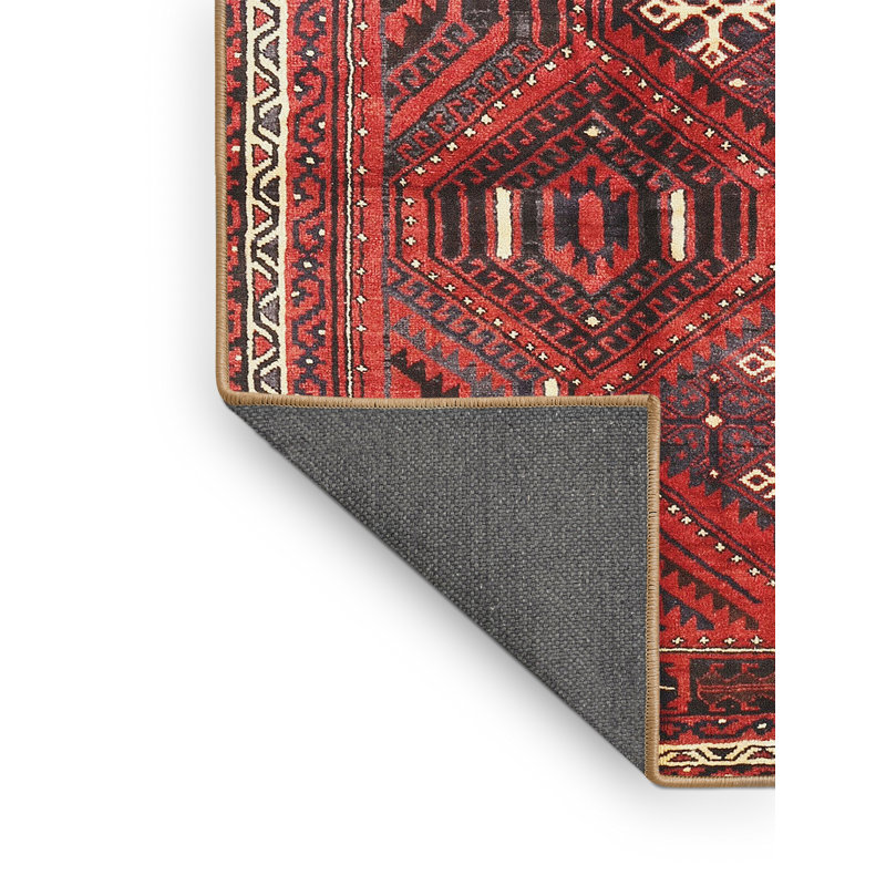 Tapis oriental en laine rouge / beige Thorn, Rectangle 5 pi x 7 pi