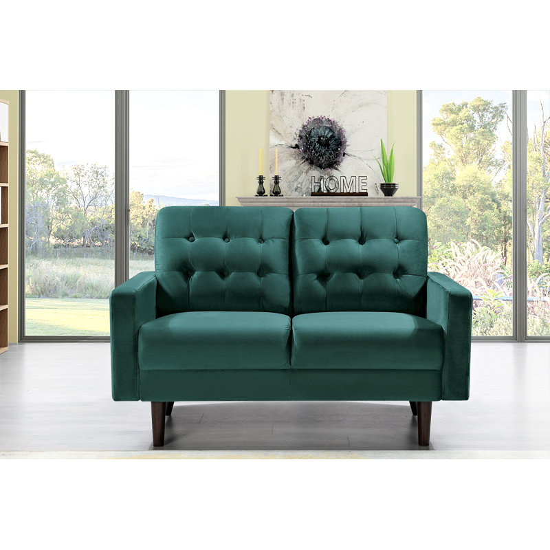 Brien 74.8'' Velvet Sofa, Green, 33"H x 53"W x 31"D