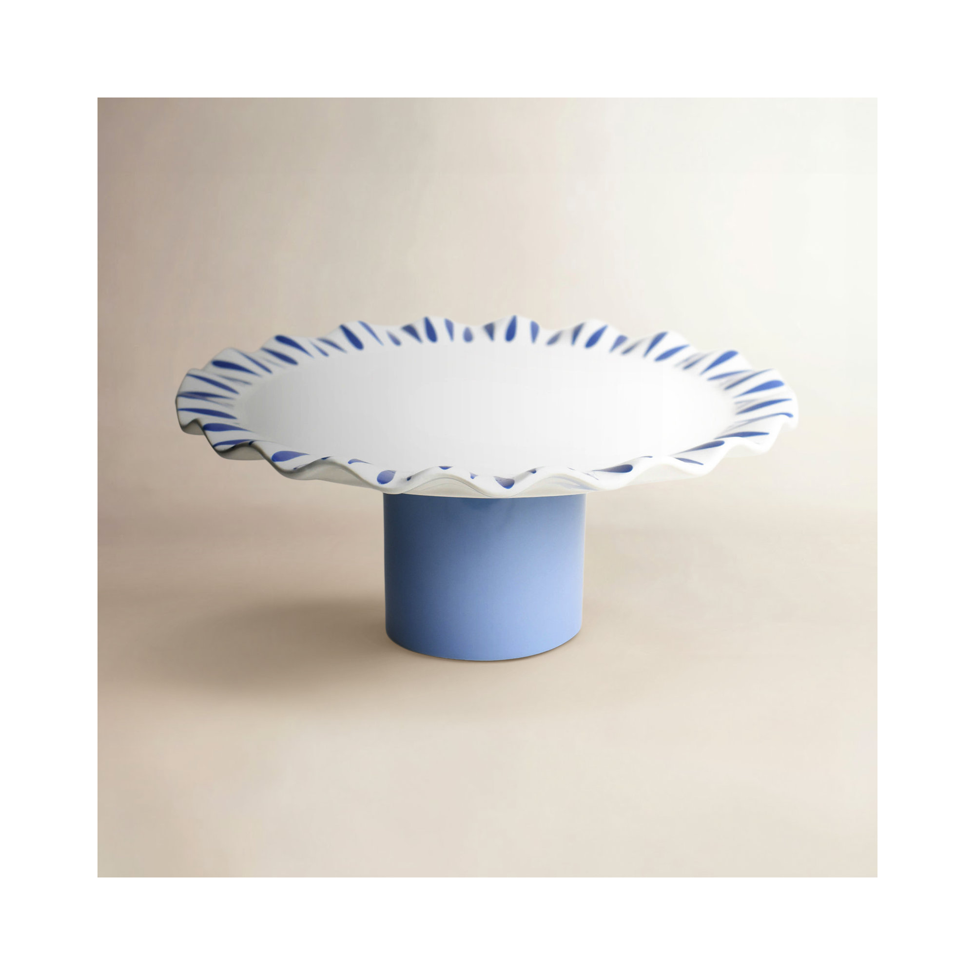 Iris Blue Ceramic Cake Stand