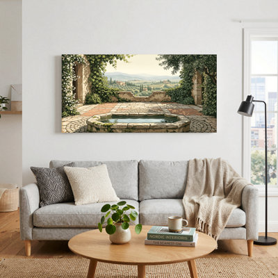 Ensemble de 1 tableau sur toile avec vue sur le jardin