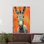 Toile imprimée: Portrait d'un animal de ferme fantaisiste par un âne coloré, toile d'or 1P