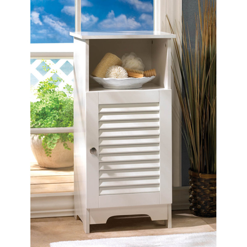 Armoire de rangement Nantucket | Coffre de salle de bain blanc