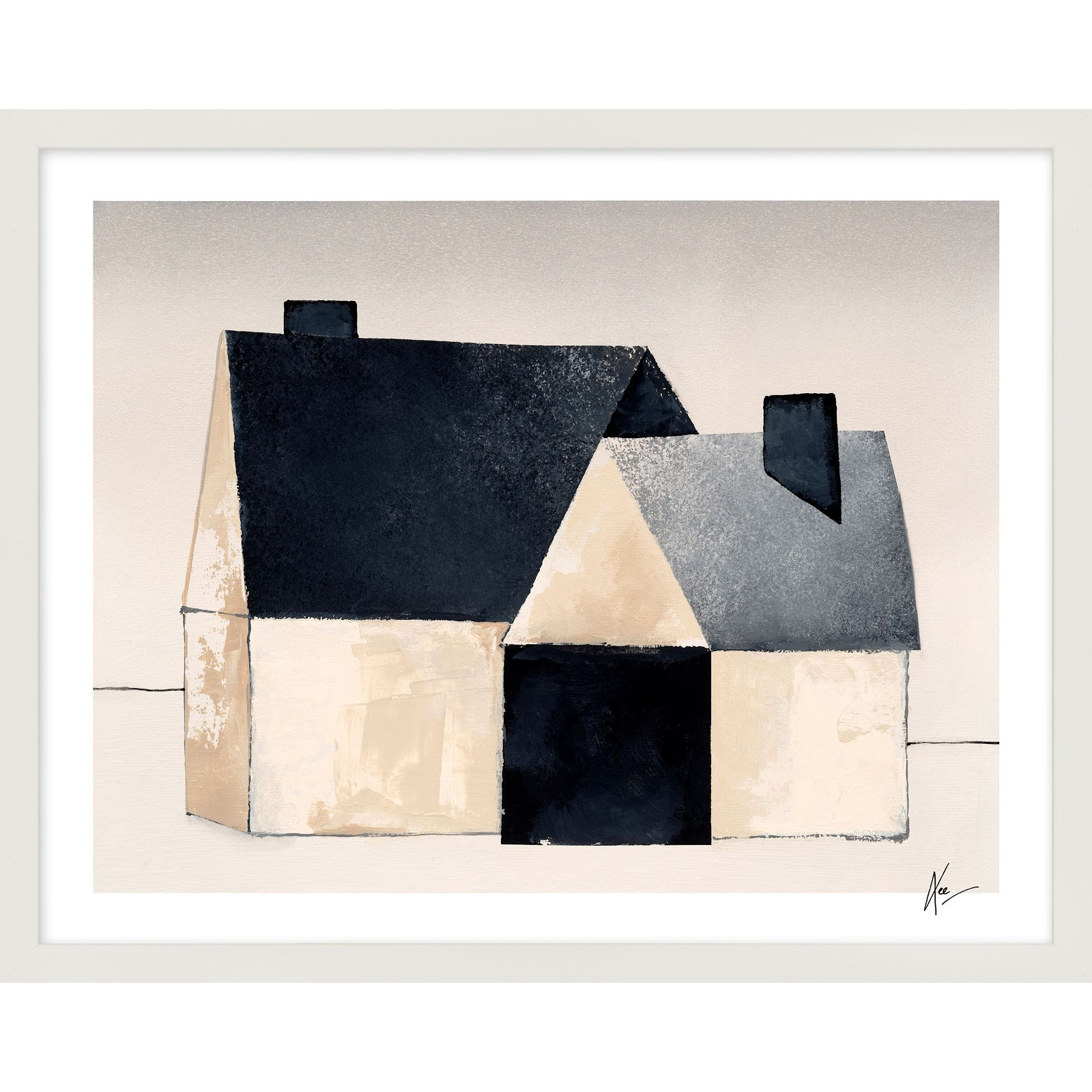 Urban Barn 2 by Lee Lessem, 30" H x 38" W x 1.25" D, White