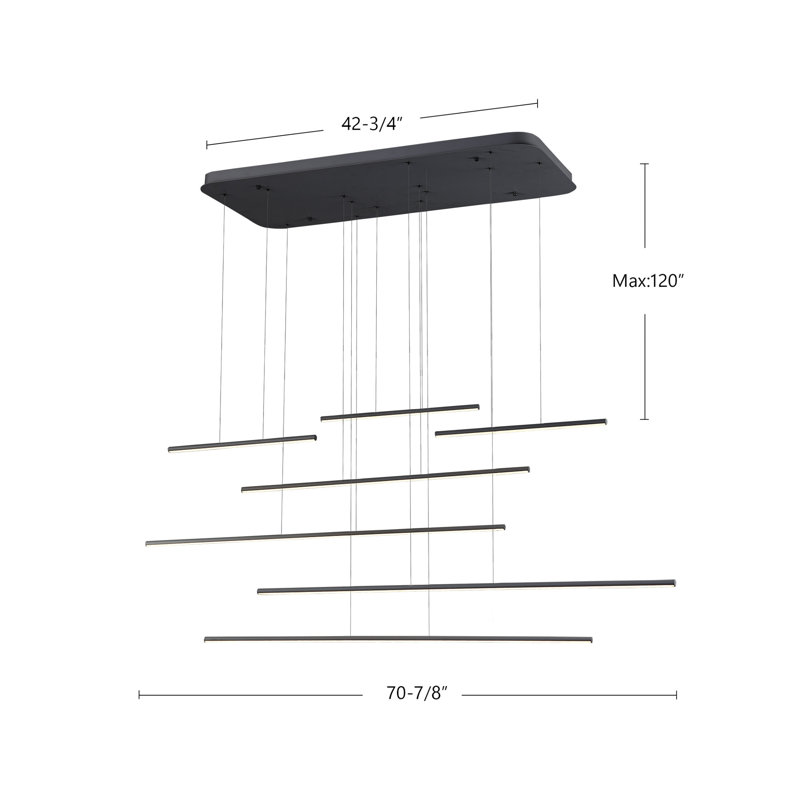 Chute Motion 7 - Light LED Pendant, Black