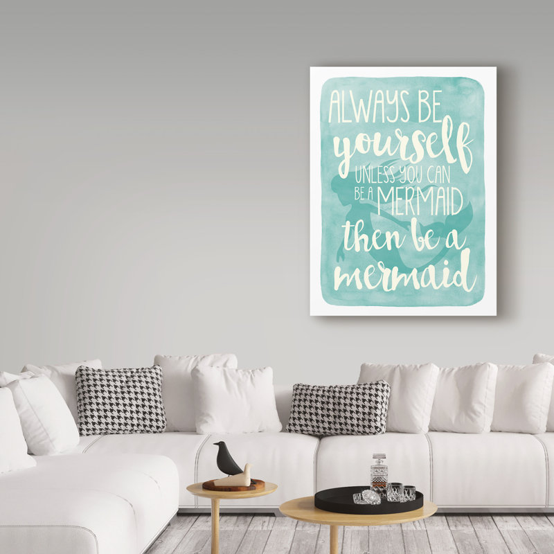 Keishawna «Mermaid», art textuel sur toile tendue, H 19 po x l 14 po