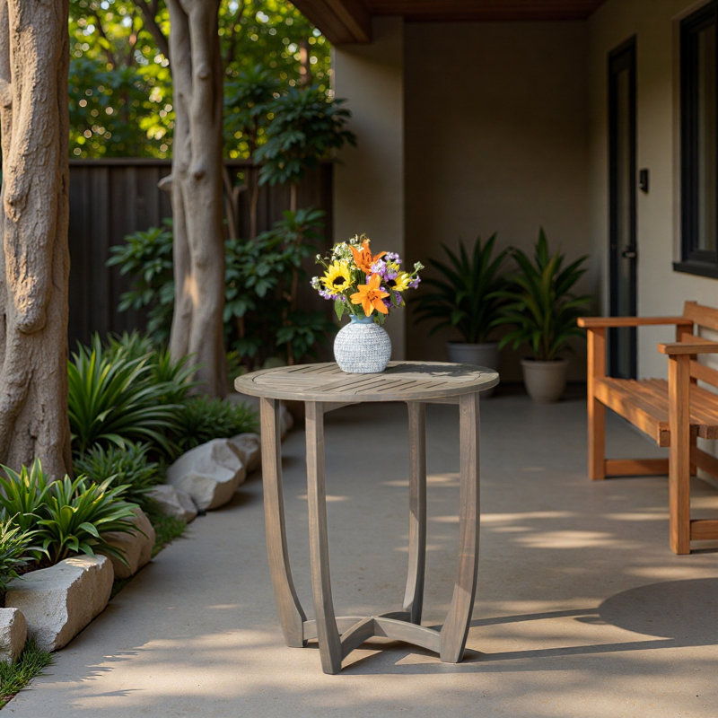 27.5'' CIRCULAR WOOD TABLE