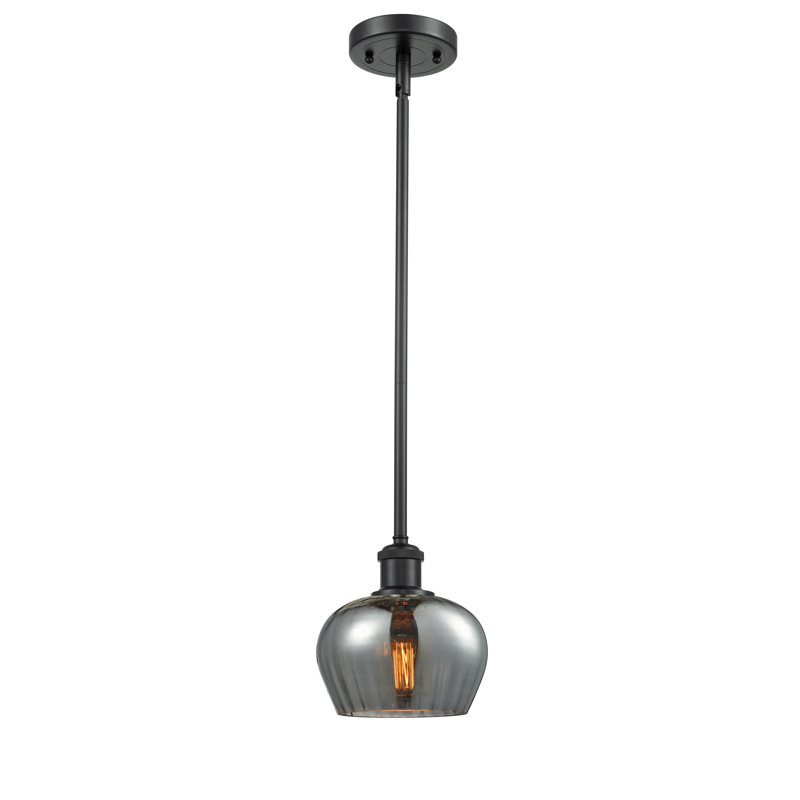 Patrina 1 - Light Single Pendant, Matte Black, Smoked, 6 Watt Vinage LED Bulb