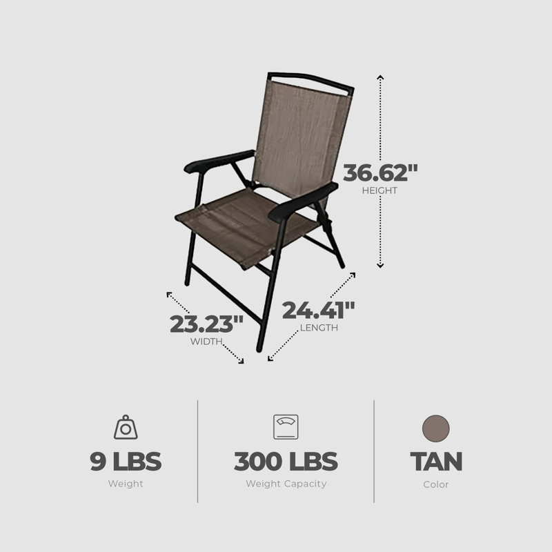 Sophana Steel Outdoor Folding Dining Armchair