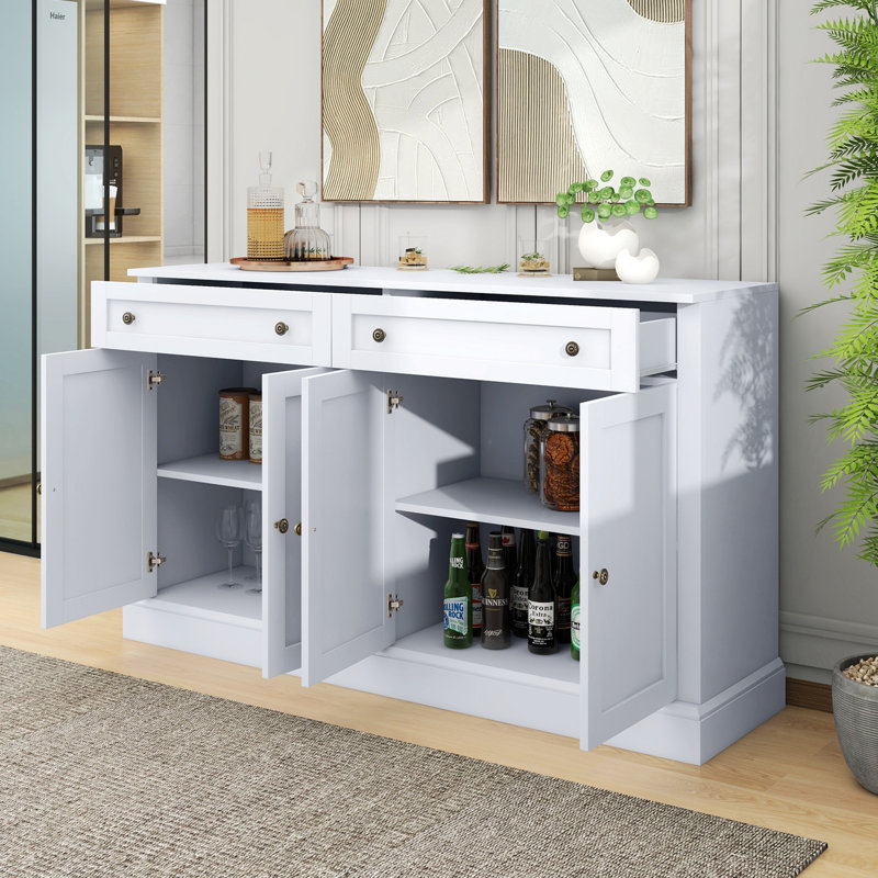 2 -Drawer Wood Accent Storage Cabinet, White