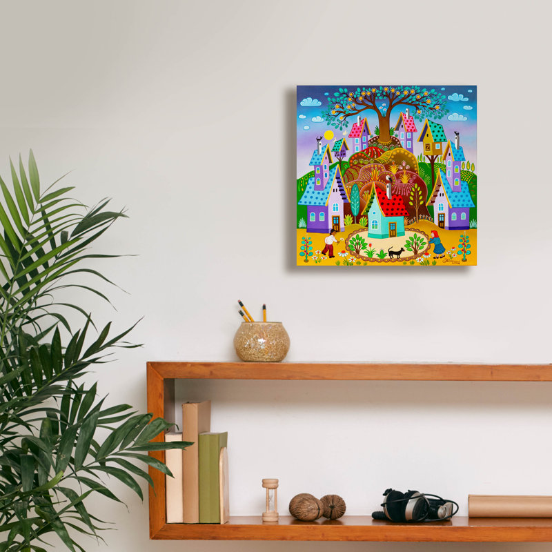  Art mural en toile, «Magical Community Garden» par Koday, 12 po x 12 po, H 12 po x l 12 po