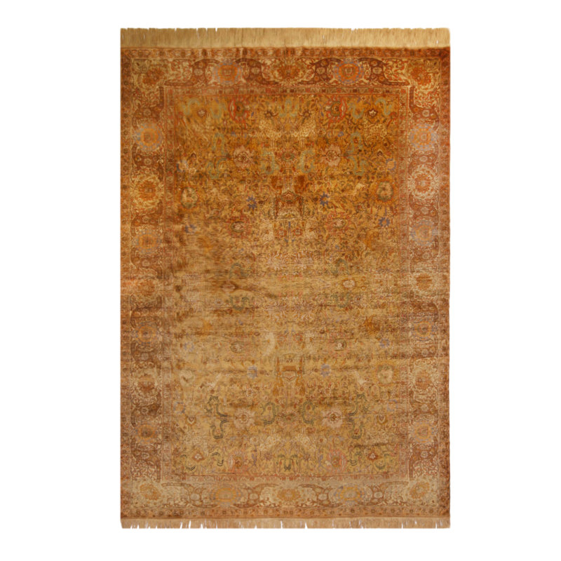 Silk Oriental Area Rug in Brown