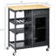 Chariot de cuisine roulant - gris. 4 porte-bouteilles et porte-verres à pied. Tiroir, tablettes d'armoire. Planche. Îlot de l 30 po x P 19 po avec support de rangement et support élégant.