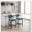 Tabouret de bar rembourré en tissu avec pieds en métal noir pour salle à manger / îlot de cuisine / bar-972728773