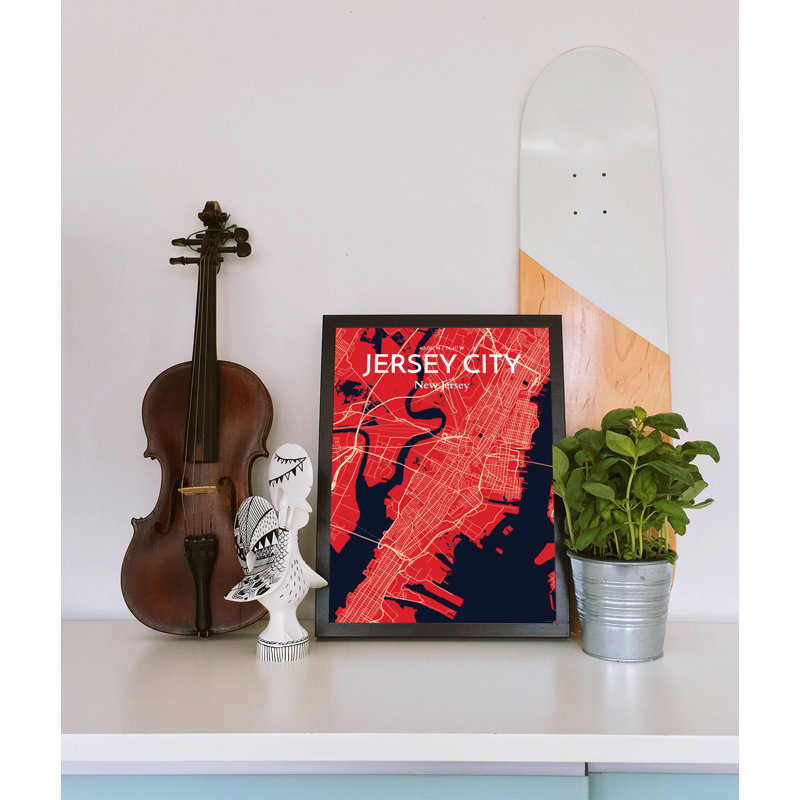 Jersey City Map - No Frame Print, 43.2cm H x 27.9cm W x 0.13cm D