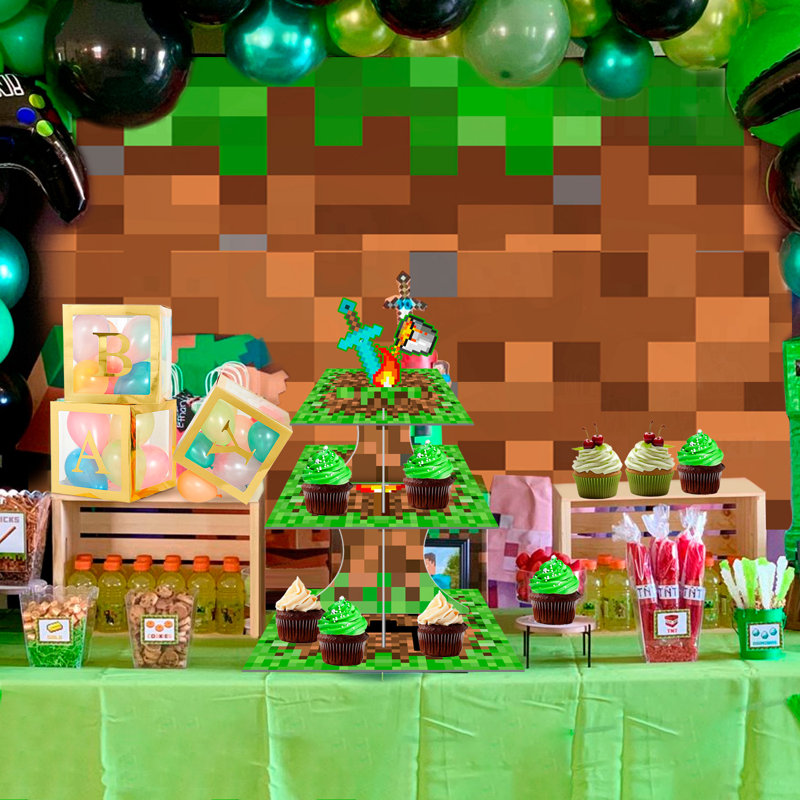 Présentoir à gâteaux Minecraft Birthday Decorations