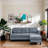 L-Shaped Sofa with Ottoman-117795078