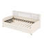 Lit de rangement simple tapissier beige avec tiroirs spacieux, plateforme luxueuse en velours, tête de lit et grands tiroirs pour la literie-1810255695