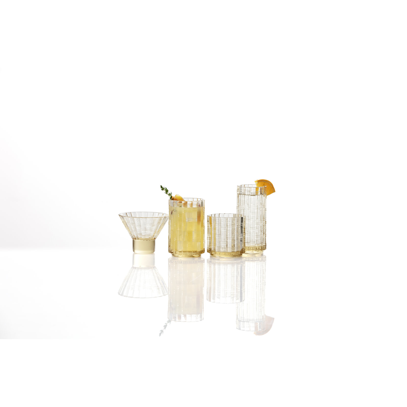 Ribbed Whiskey Glass, 11.5 fl oz, Ginger Gold