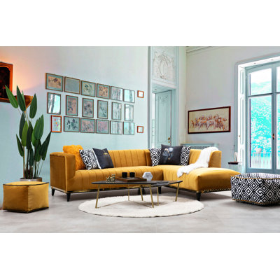 Upholstered L-Shaped Sectional Right Hand Facing