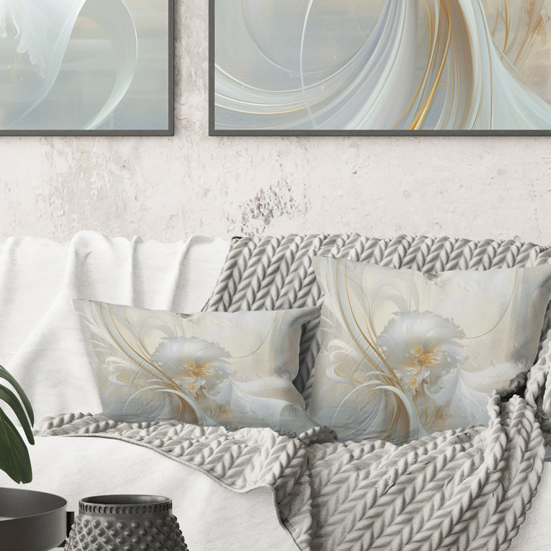 Coussin Tender Whirling White Illustration II - Abstract Spirals