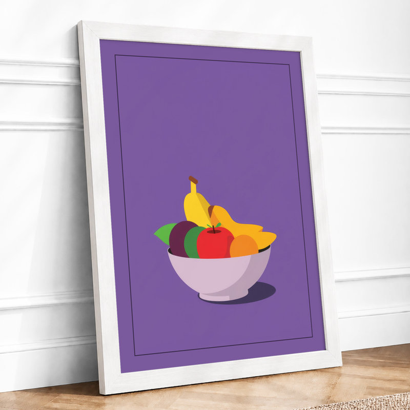 Fruit Bowl Still Life Modern - Print, A3 - 42.0 x 29.7 cm, White