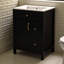 Meuble-lavabo de 24 po avec lavabo en céramique, 1 porte à fermeture en douceur, 2 tiroirs à fermeture en douceur et 2 supports de rangement sur la porte