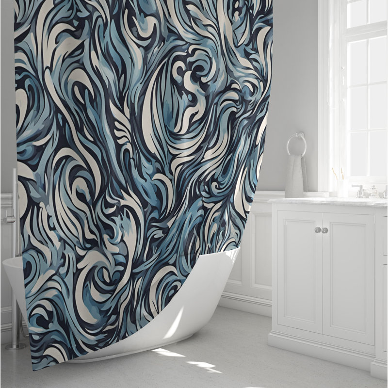 Rideau de douche à motif abstrait Quitaque, L 70 po x H 72 po